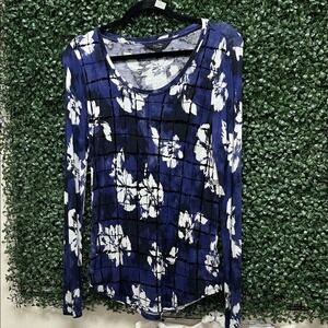 Floral Purple and White Women's Top XS
